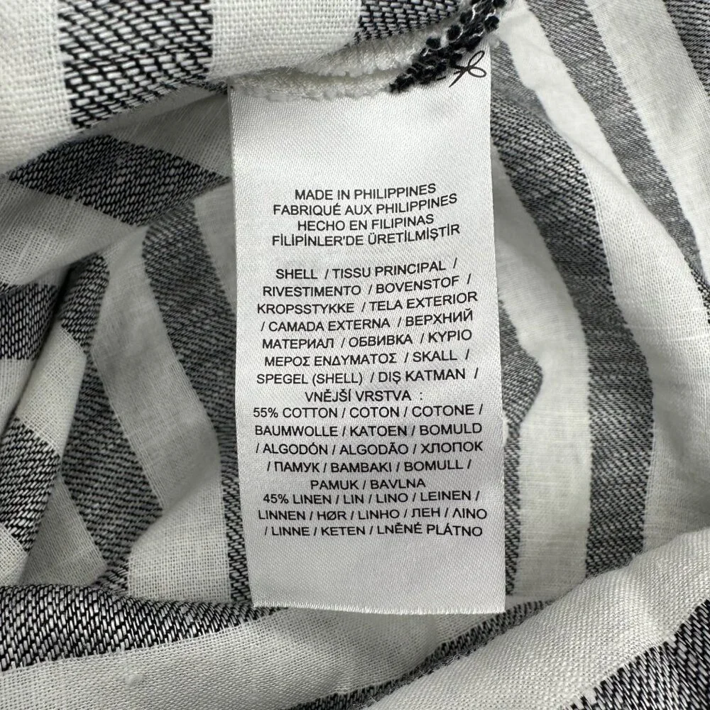 Lauren Ralph Lauren Black White Striped Swing Skirt Womens Size 10 A Line - Picture 5 of 7